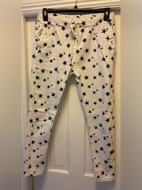 Women’s designer jeans with Stars and drawstring waist
